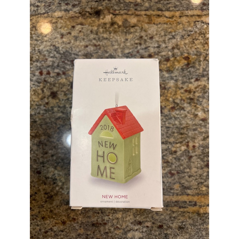 Hallmark Keepsake 2018 New Home Christmas Ornament Ceramic House Red Green